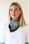 WEAVE PRINT SCARF - blk silver